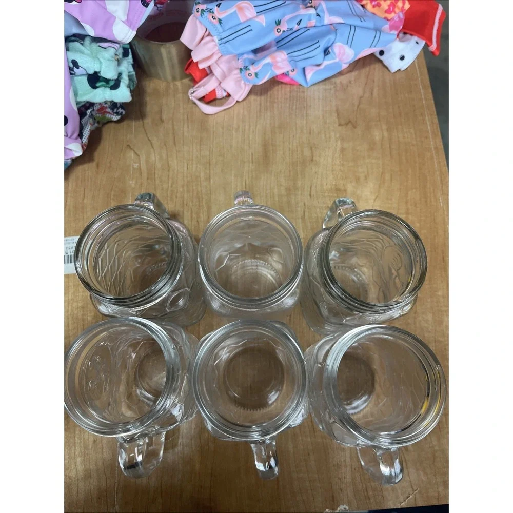 Rooster Mason Jar Drinking Glasses with Handle Farmhouse Decor Set Of 6